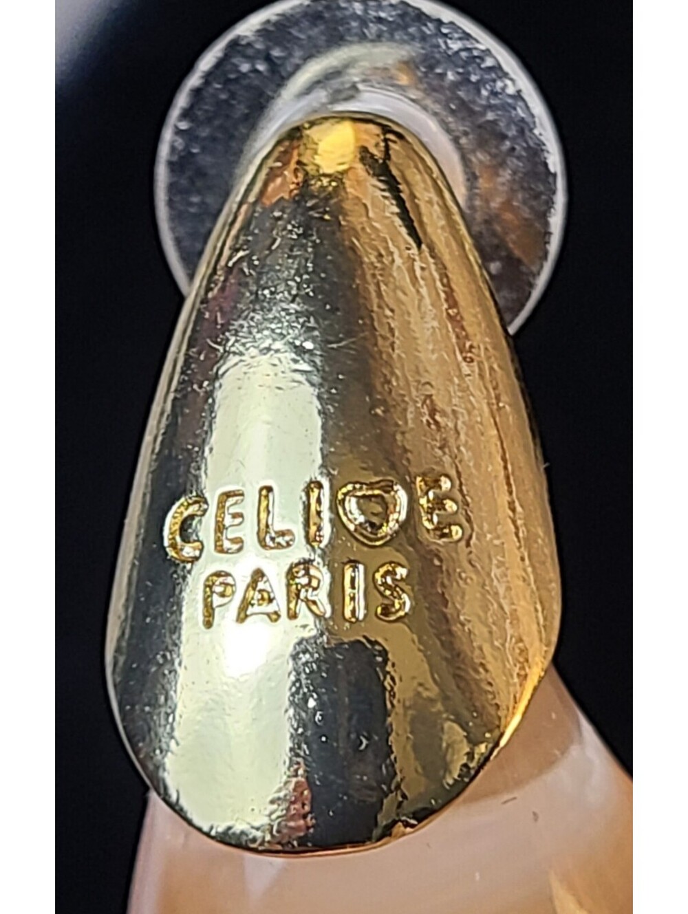 Vtg Celine Paris "Gold In Glass" Teadrop Earring  Replacement Gold-Tone Jewelry